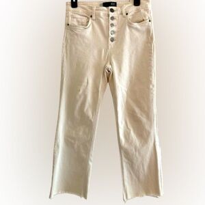 Kut from the Kloth Women's Cream Ankle Flaire Fit Jeans Size 6